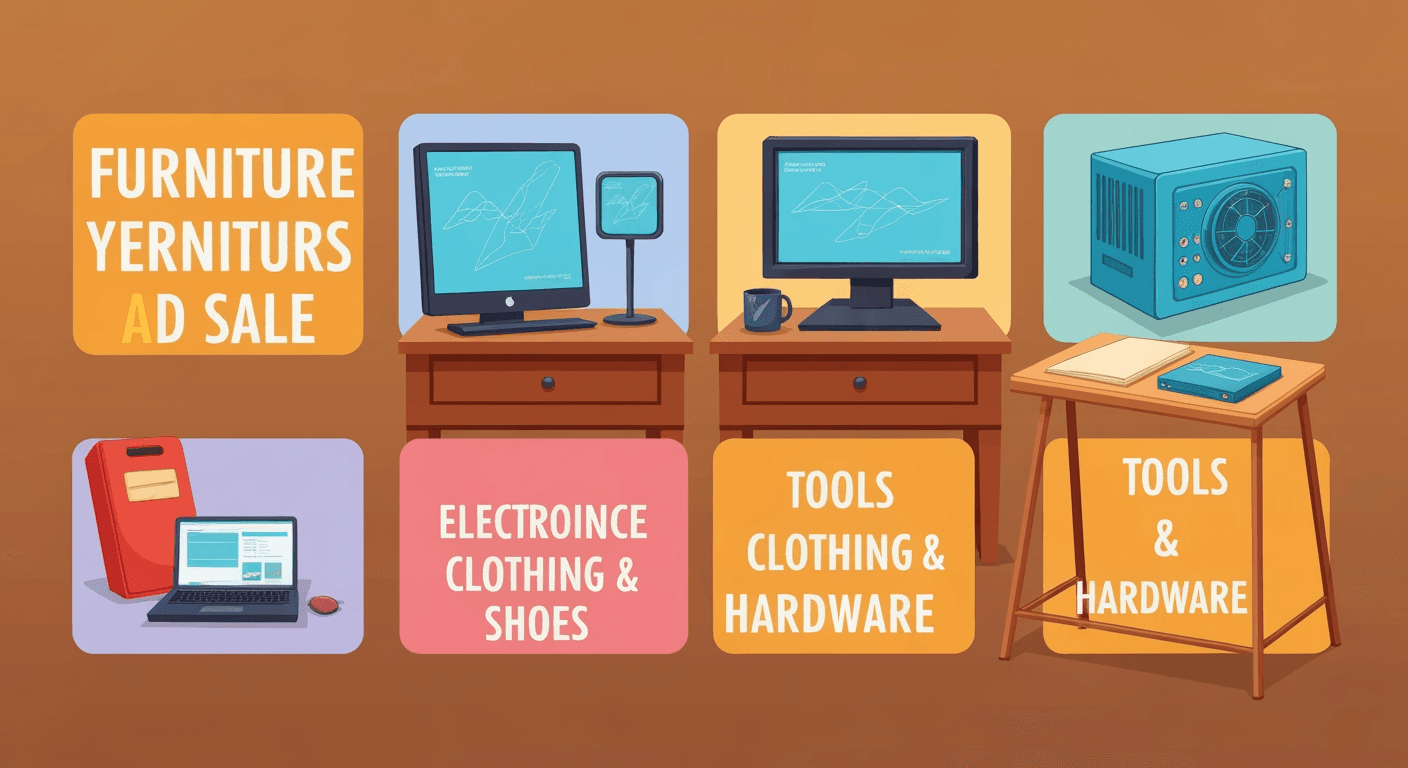 AI-generated illustration of a yard sale