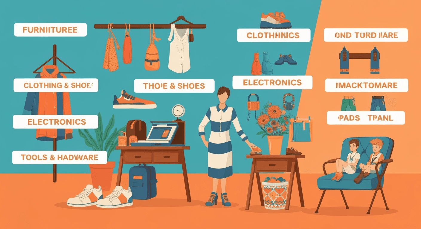 AI-generated illustration of a yard sale