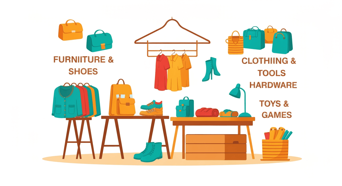 AI-generated yard sale illustration