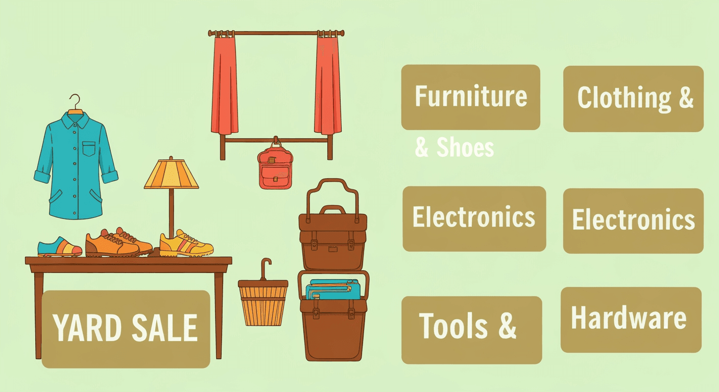 AI-generated illustration of a yard sale