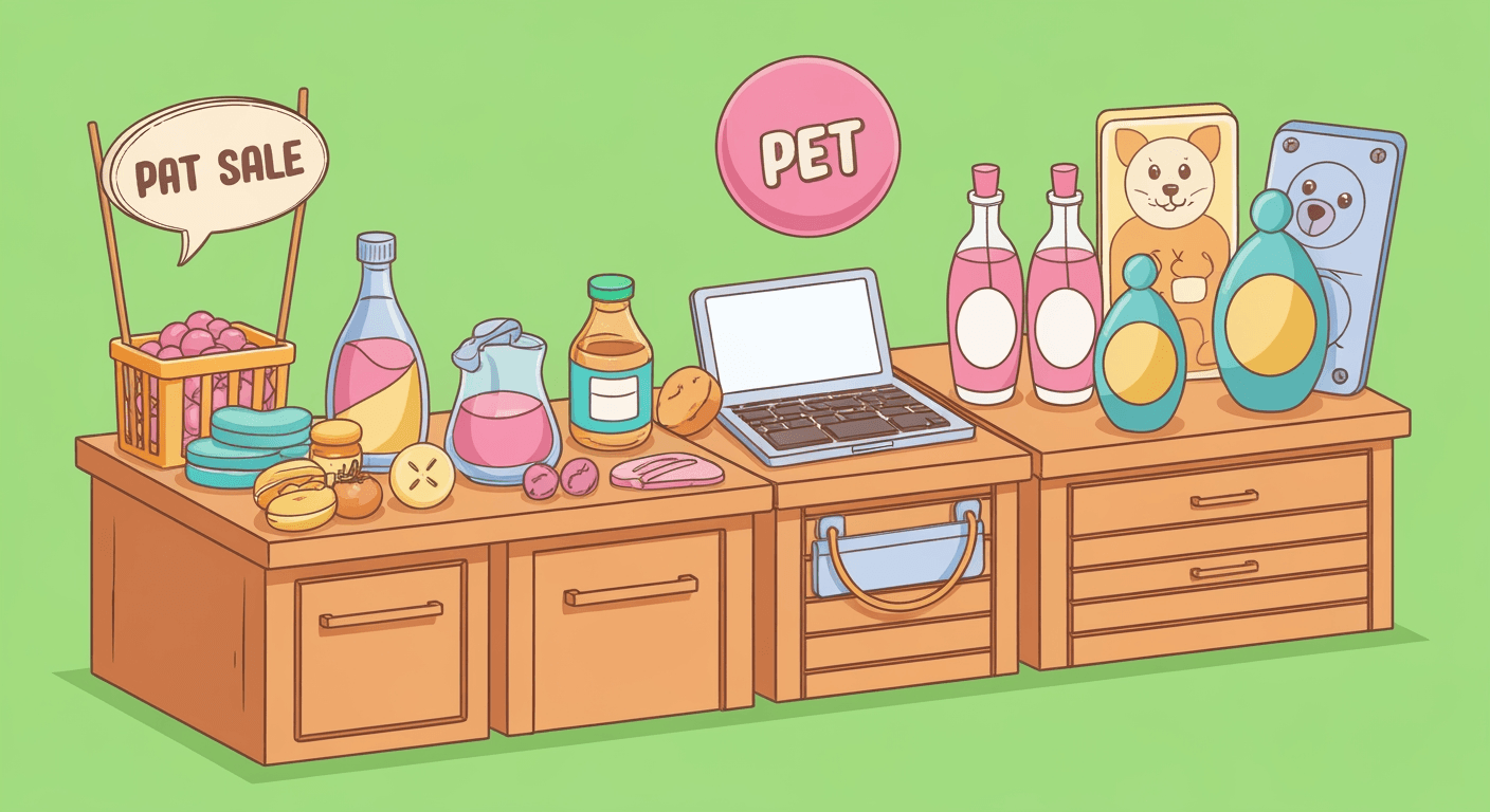 AI-generated illustration of a moving sale