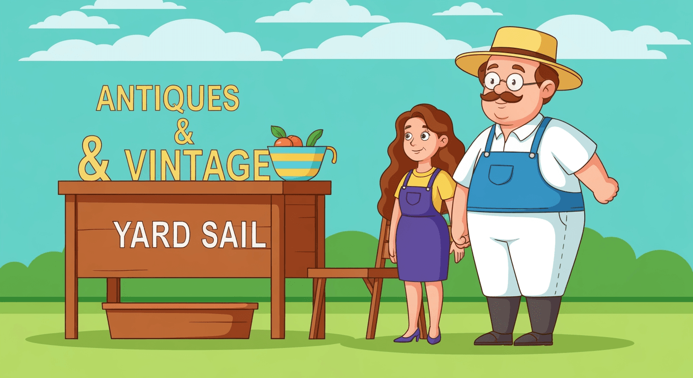 AI-generated illustration of a yard sale