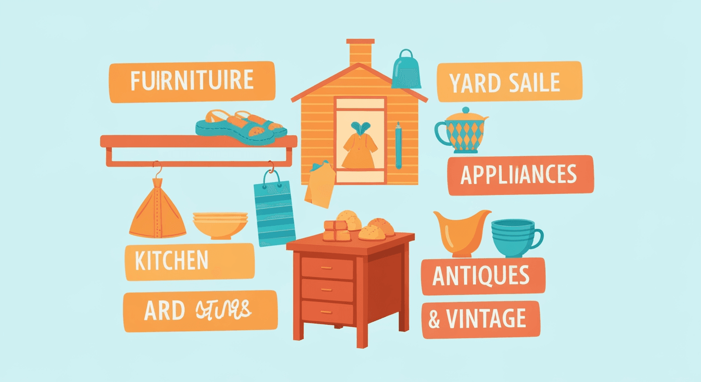 AI-generated illustration of a yard sale