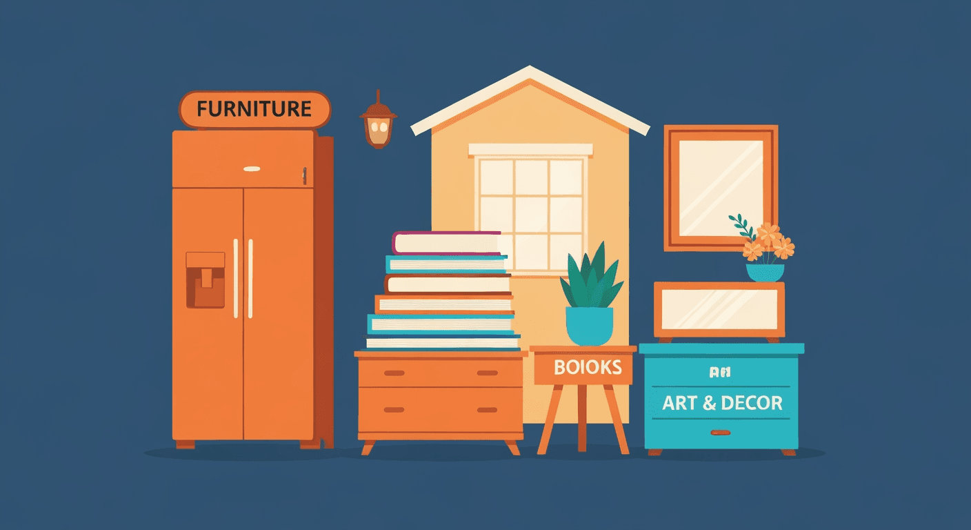 AI-generated illustration of a estate sale