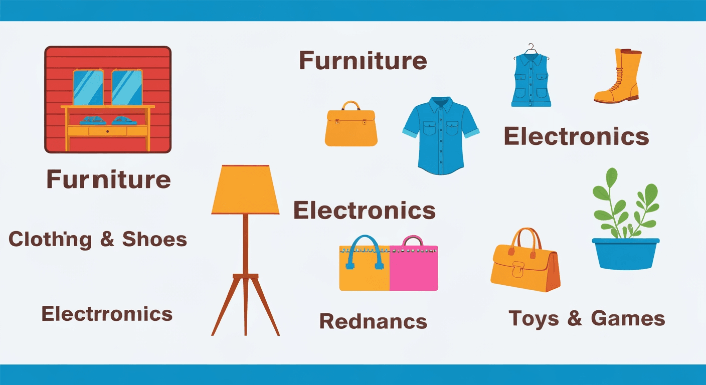 AI-generated yard sale illustration