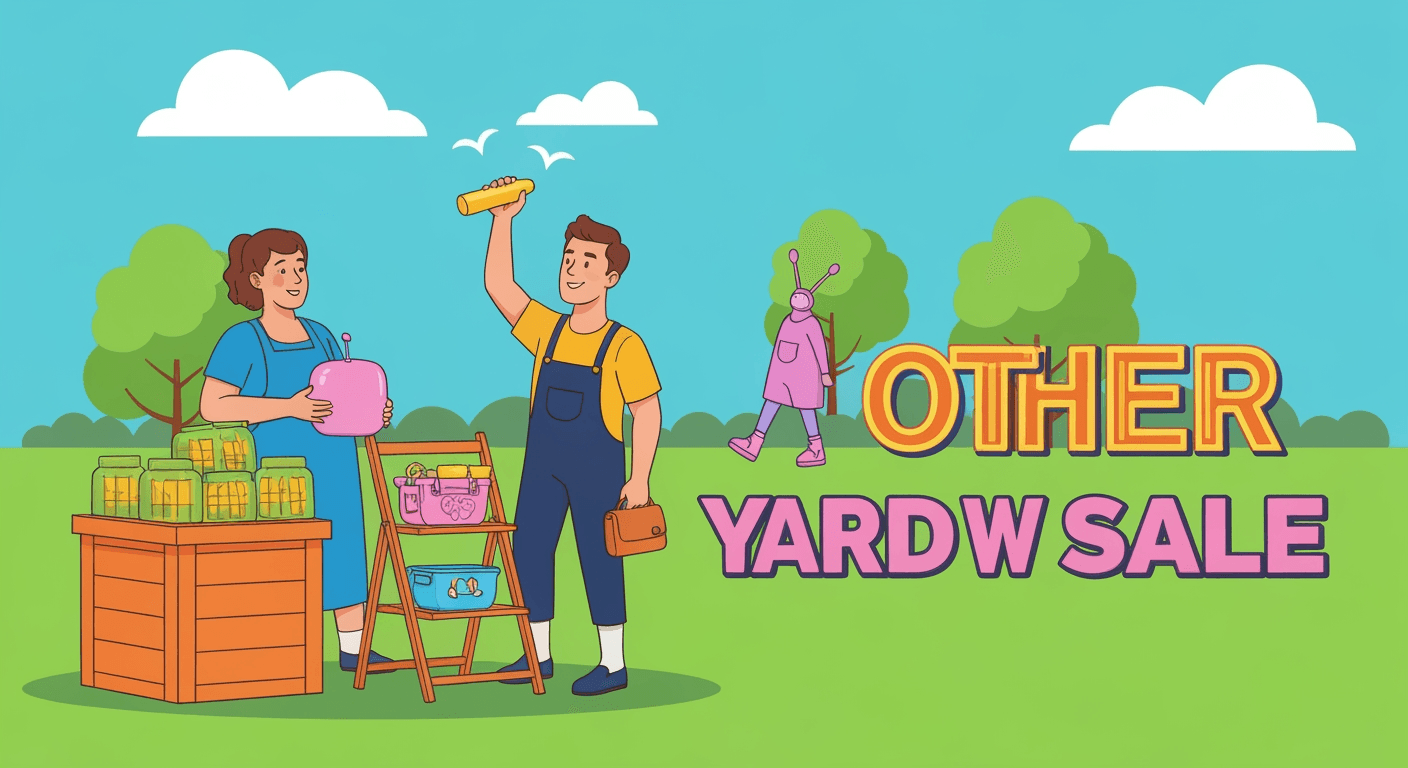 AI-generated illustration of a yard sale