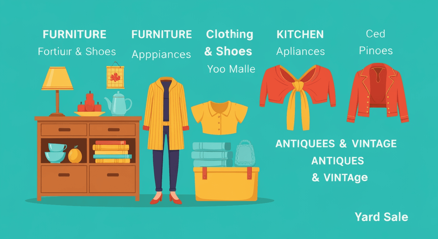 AI-generated illustration of a yard sale