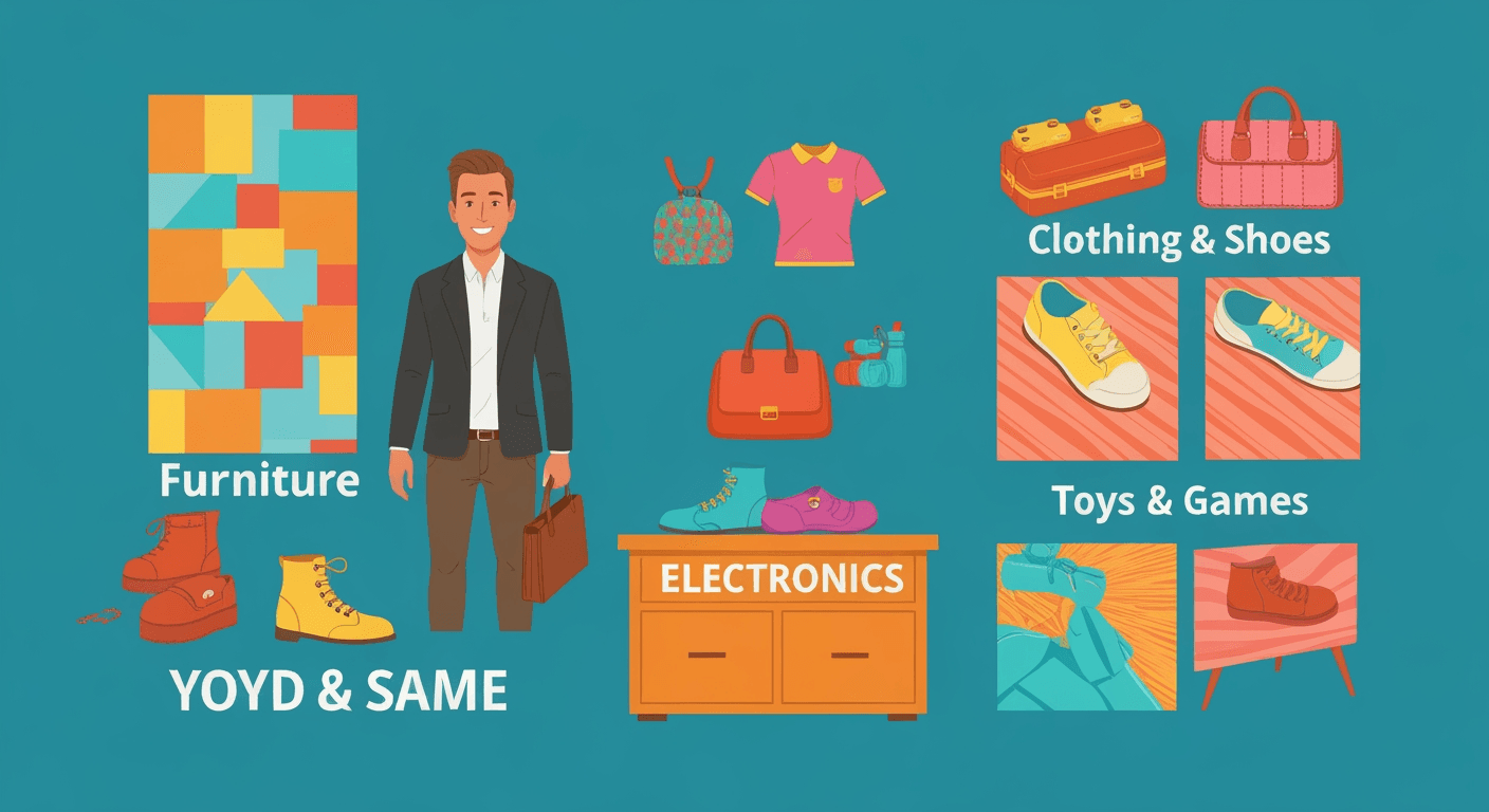 AI-generated illustration of a yard sale