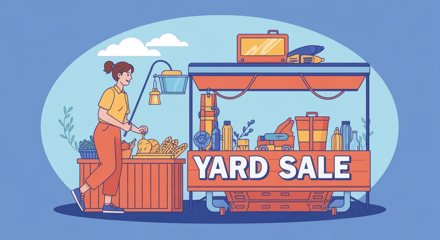 AI-generated illustration of a yard sale