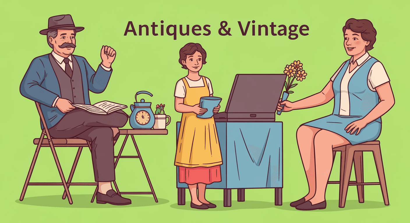 AI-generated yard sale illustration