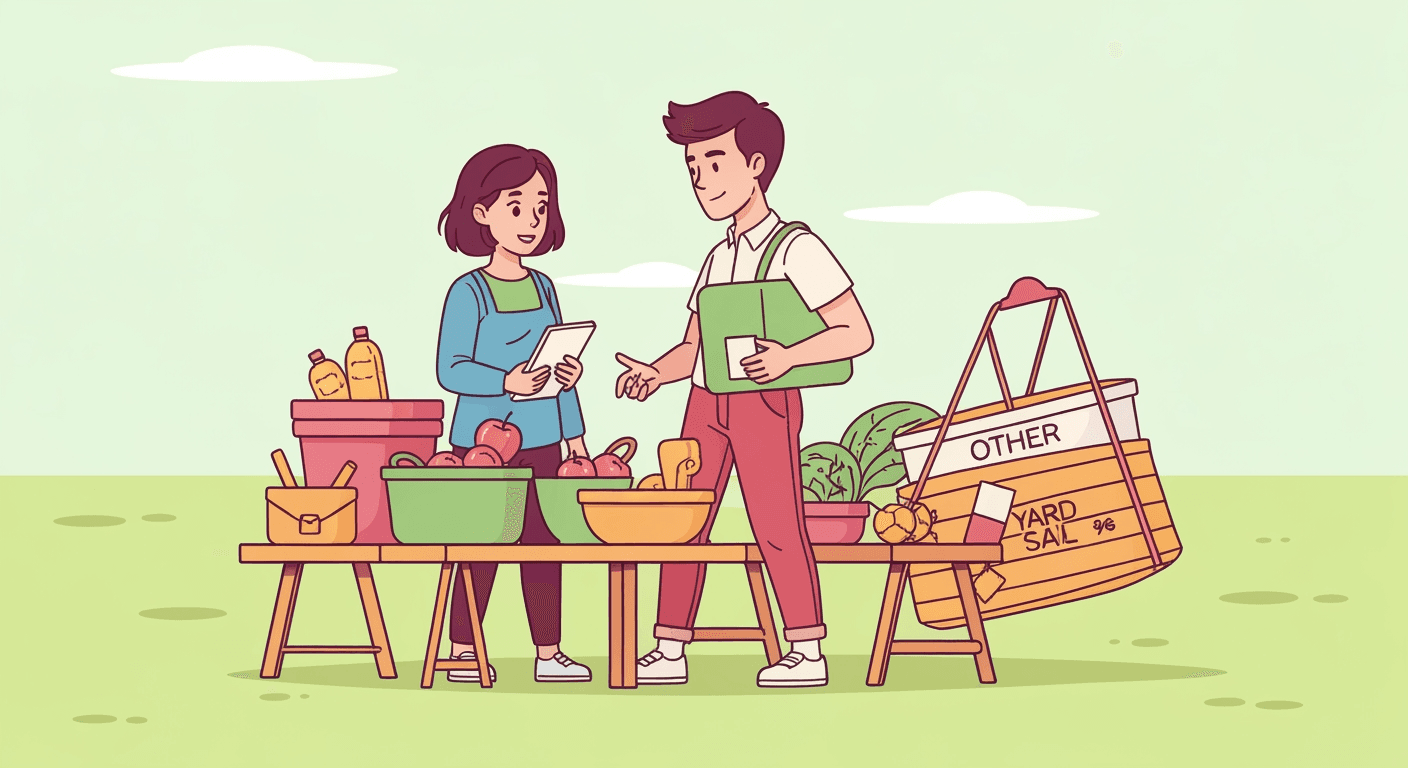 AI-generated illustration of a yard sale
