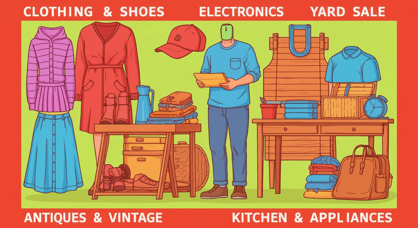 AI-generated illustration of a yard sale