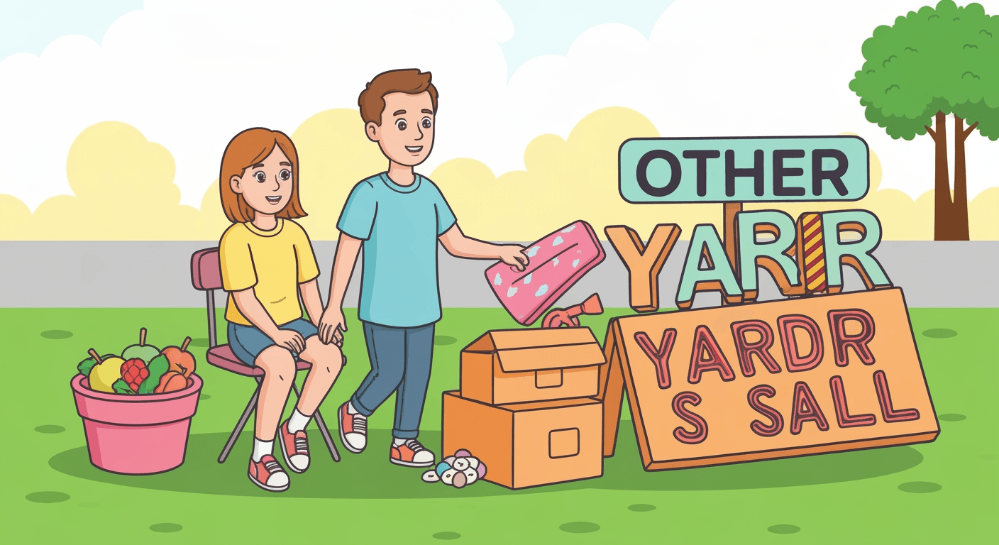 AI-generated illustration of a garage sale