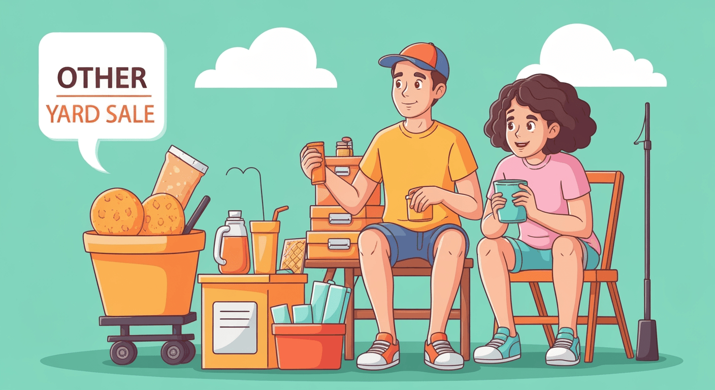 AI-generated illustration of a yard sale