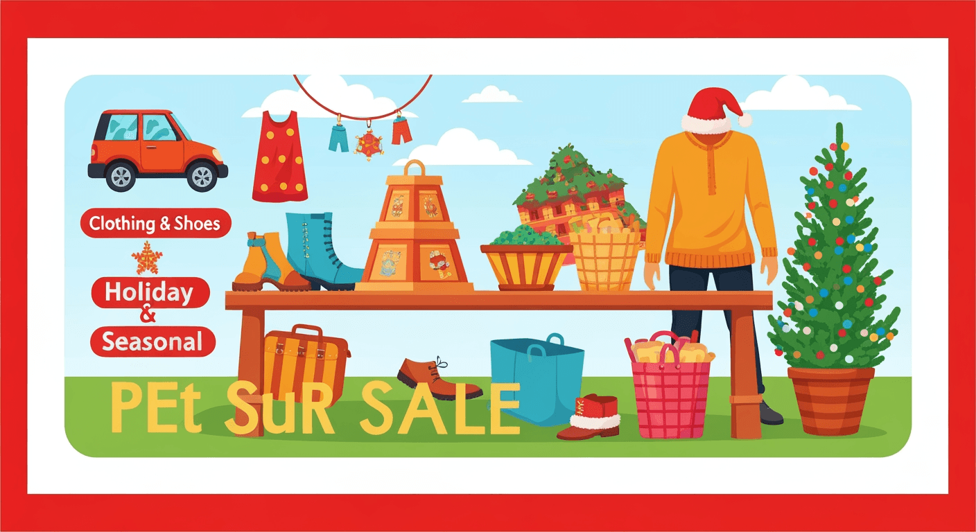 AI-generated yard sale illustration