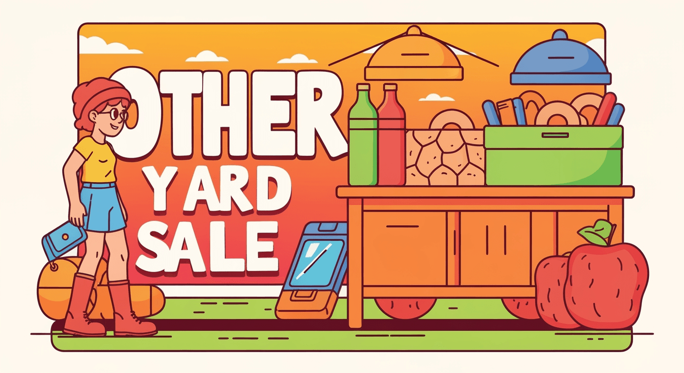 AI-generated illustration of a yard sale