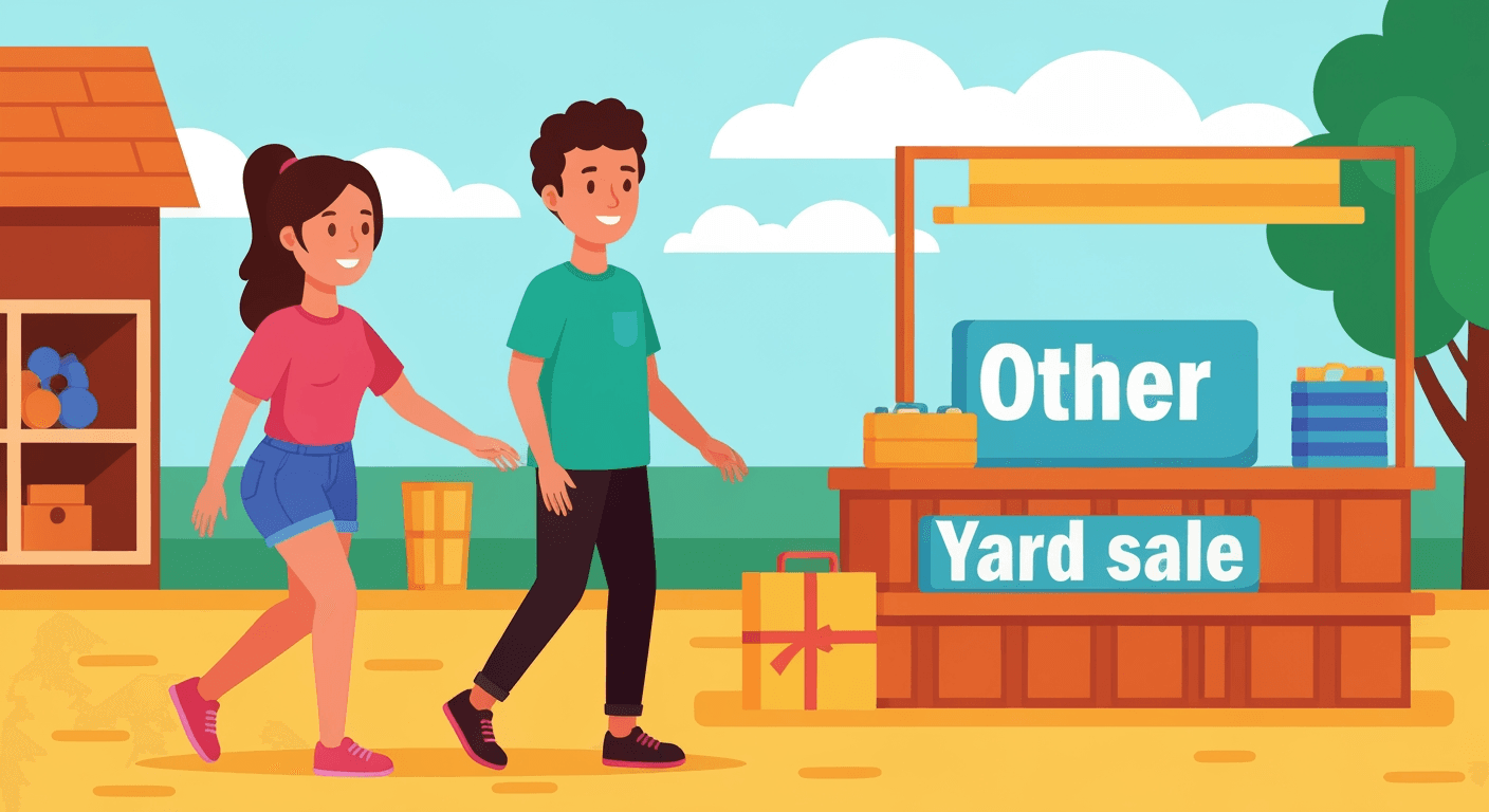 AI-generated illustration of a yard sale