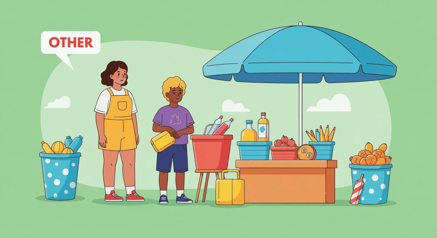 AI-generated yard sale illustration