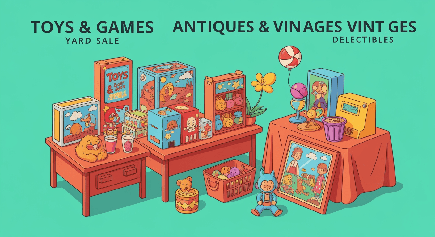 AI-generated illustration of a yard sale