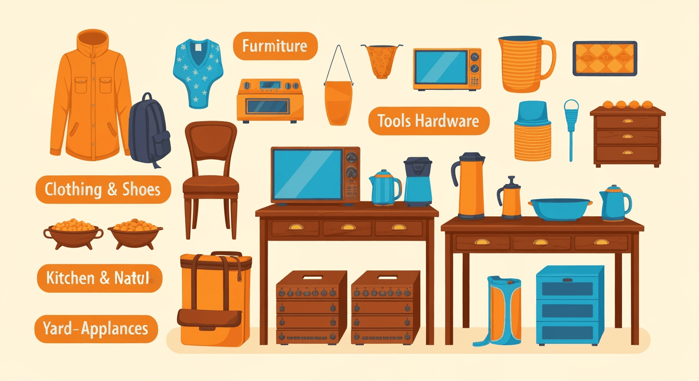 AI-generated illustration of a garage sale