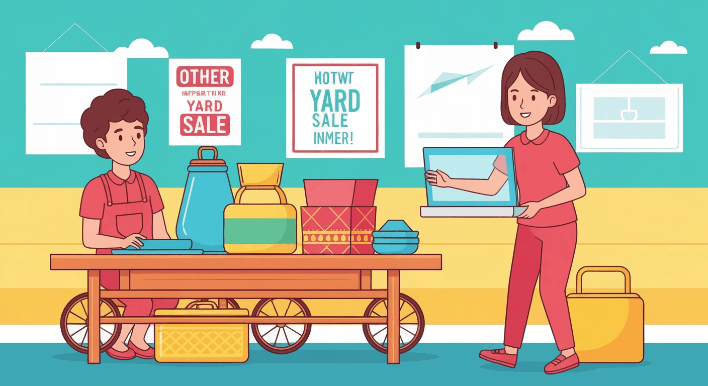 AI-generated illustration of a garage sale