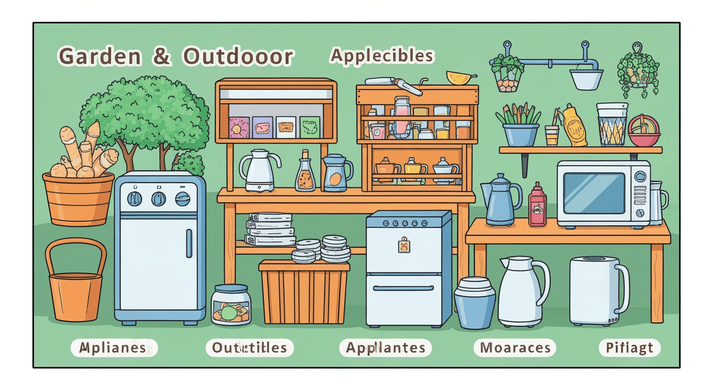 AI-generated illustration of a garage sale