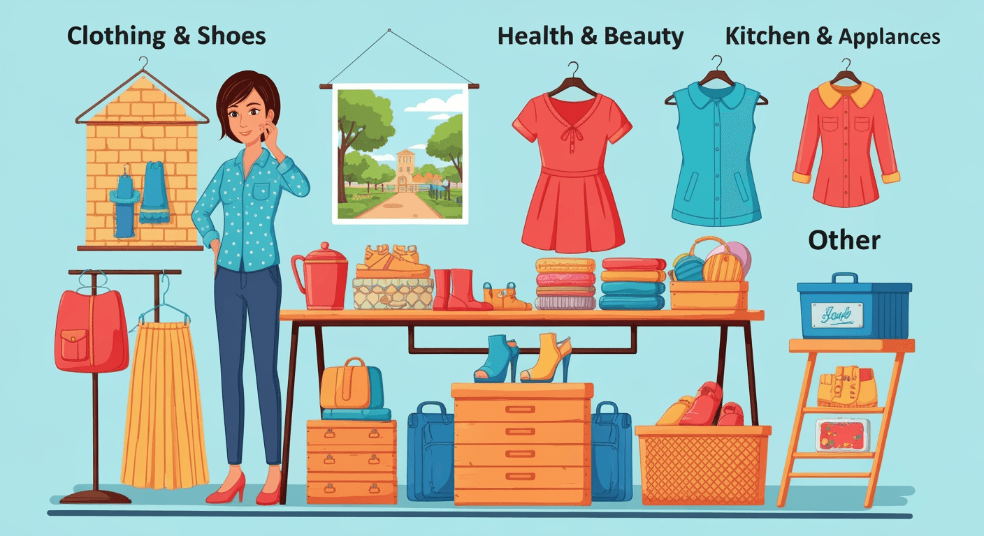 AI-generated illustration of a yard sale