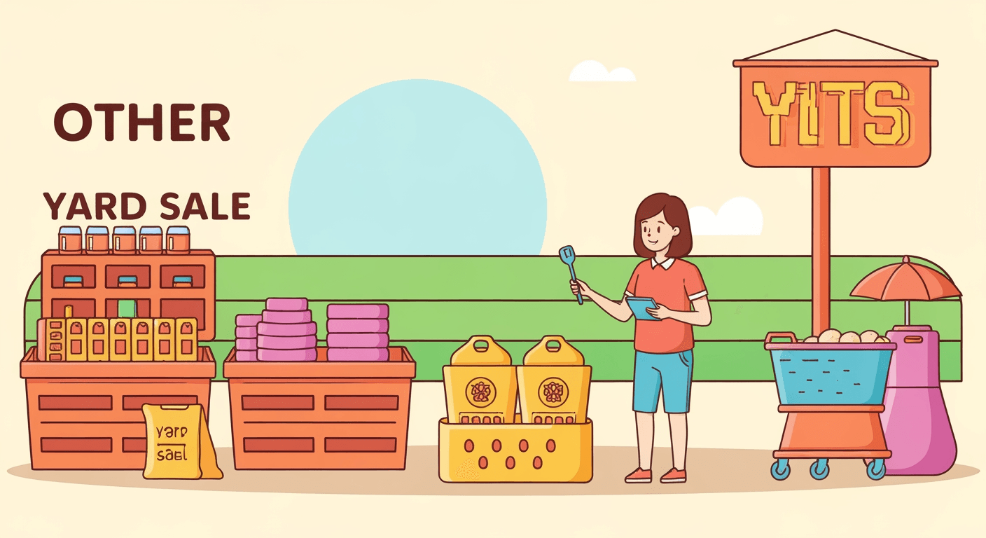 AI-generated illustration of a yard sale