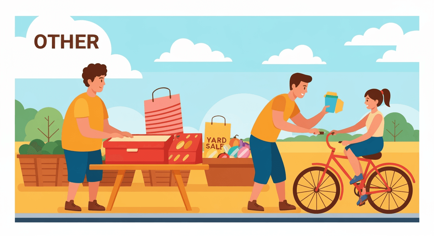AI-generated illustration of a yard sale