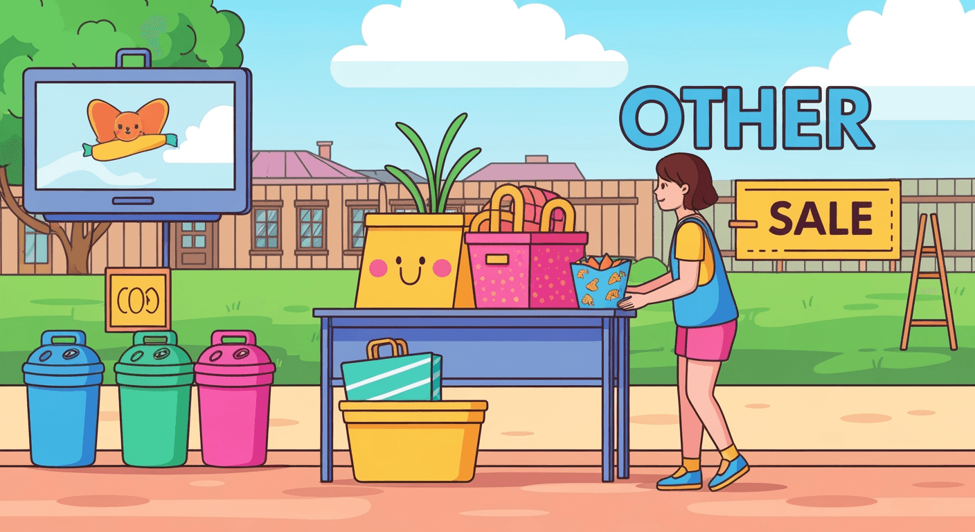 AI-generated illustration of a yard sale