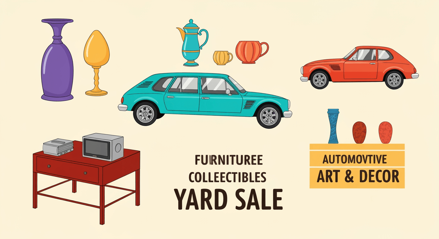 AI-generated illustration of a yard sale