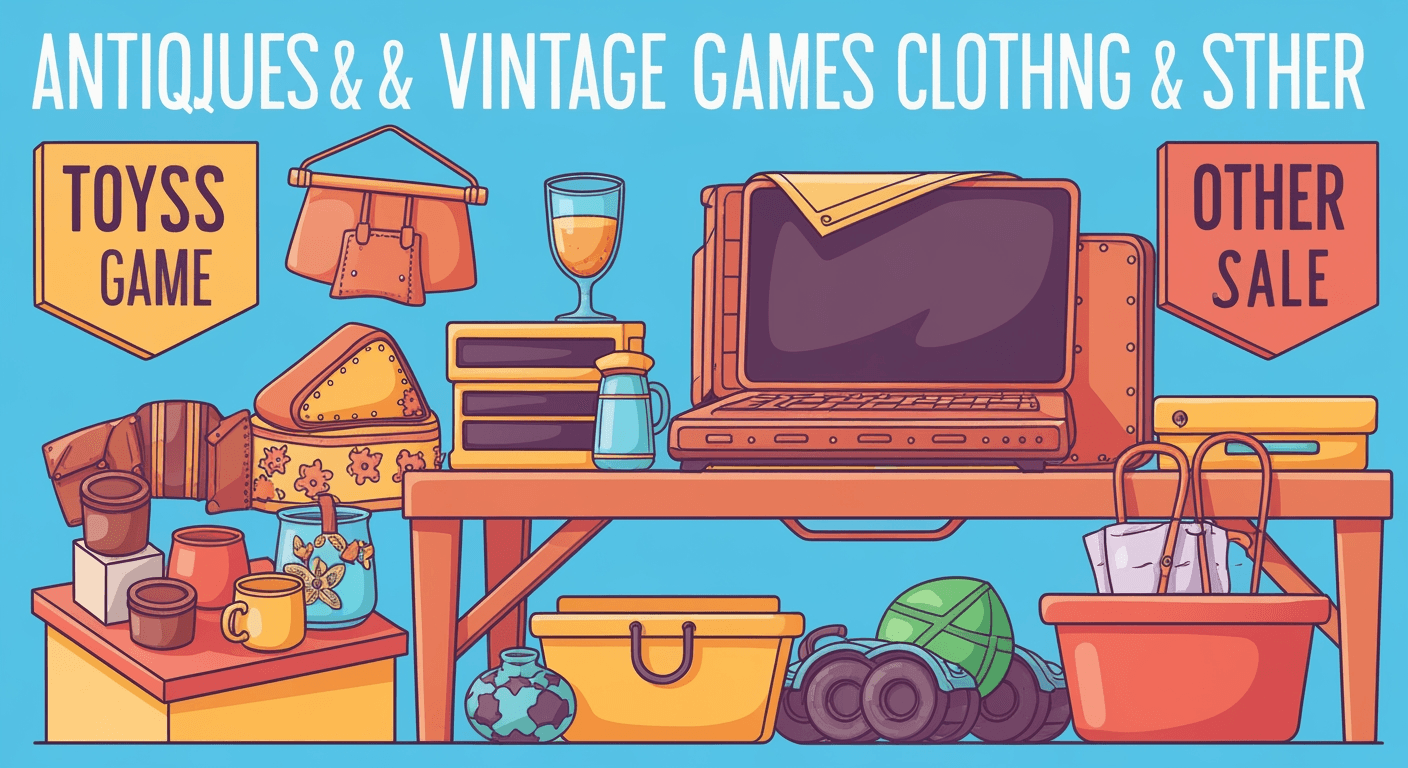 AI-generated illustration of a yard sale