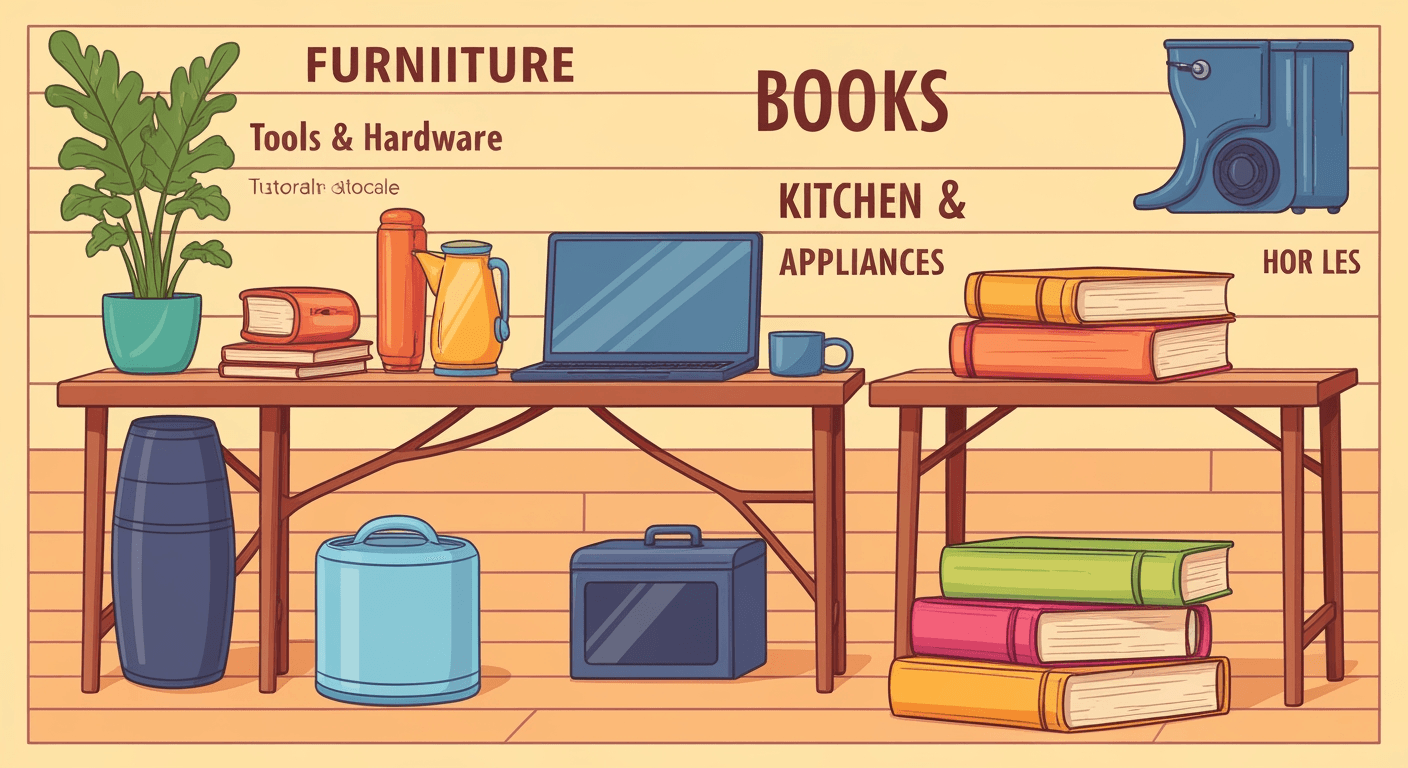 AI-generated illustration of a yard sale