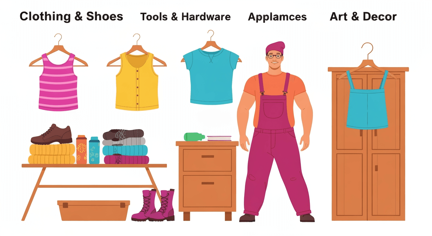 AI-generated illustration of a yard sale