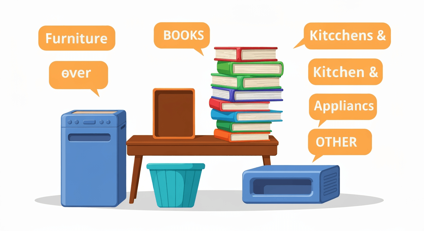 AI-generated illustration of a yard sale