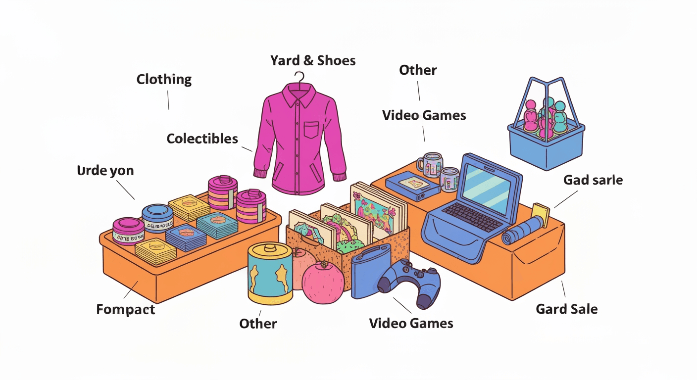 AI-generated illustration of a garage sale