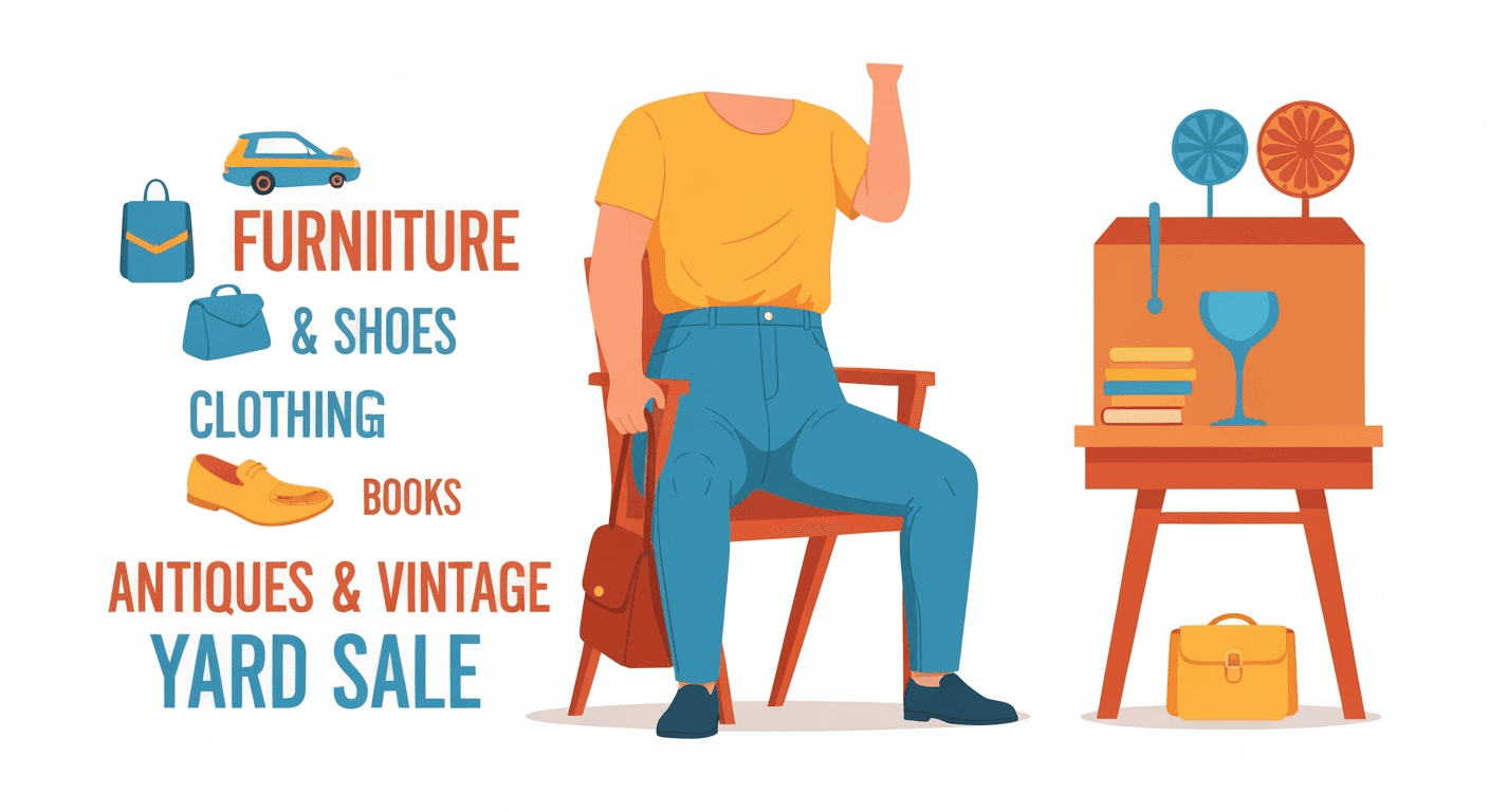 AI-generated illustration of a garage sale