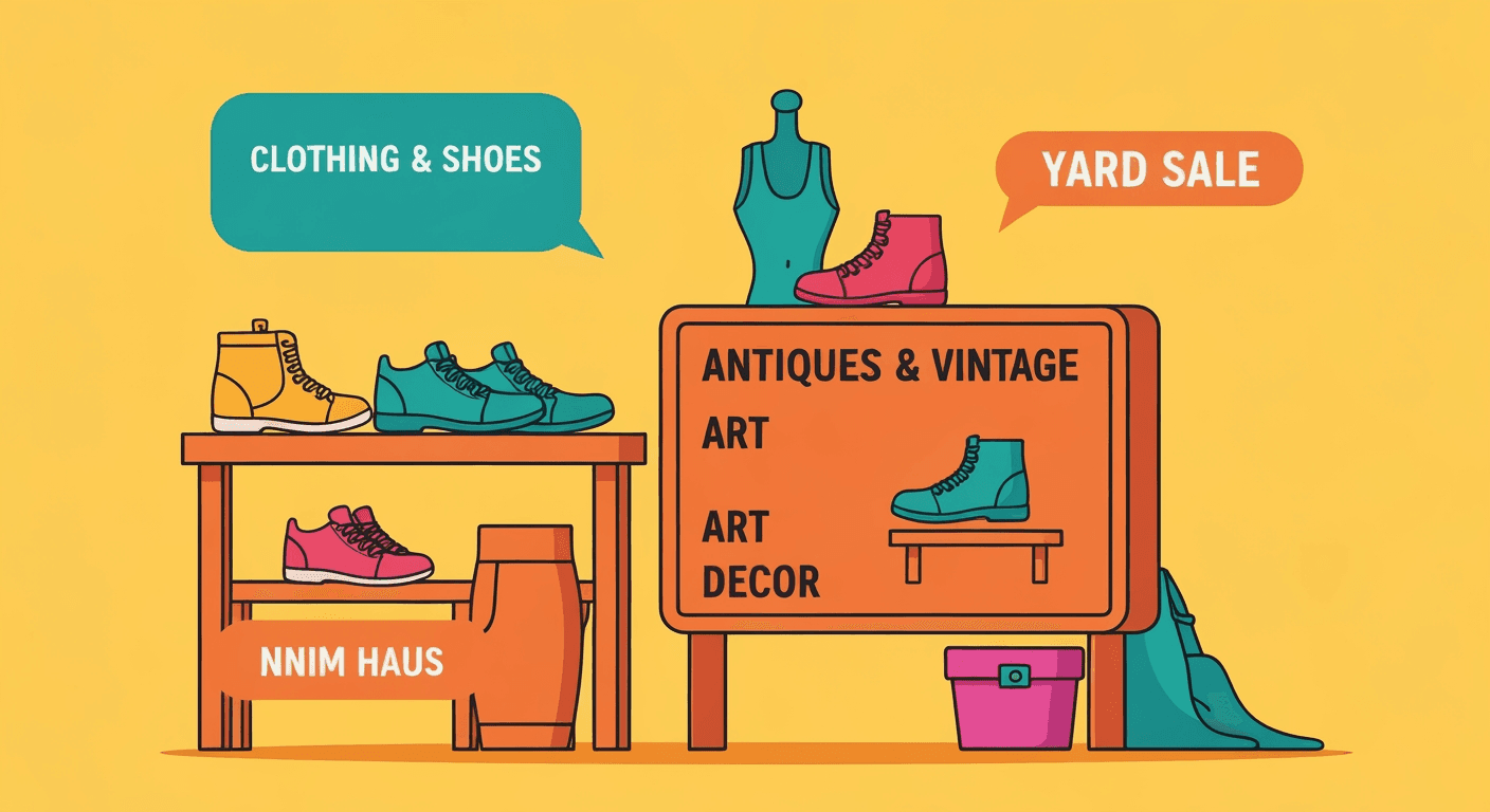 AI-generated yard sale illustration