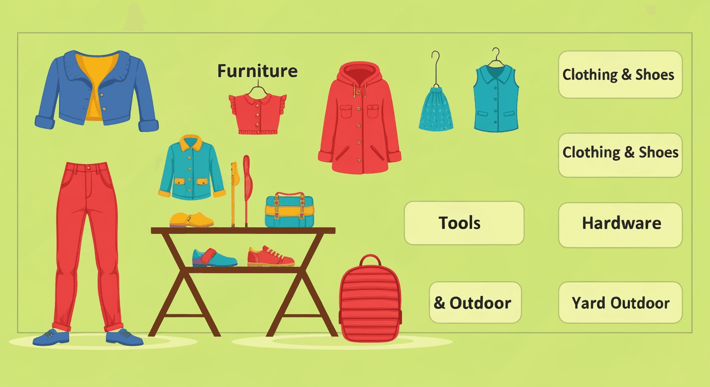 AI-generated yard sale illustration