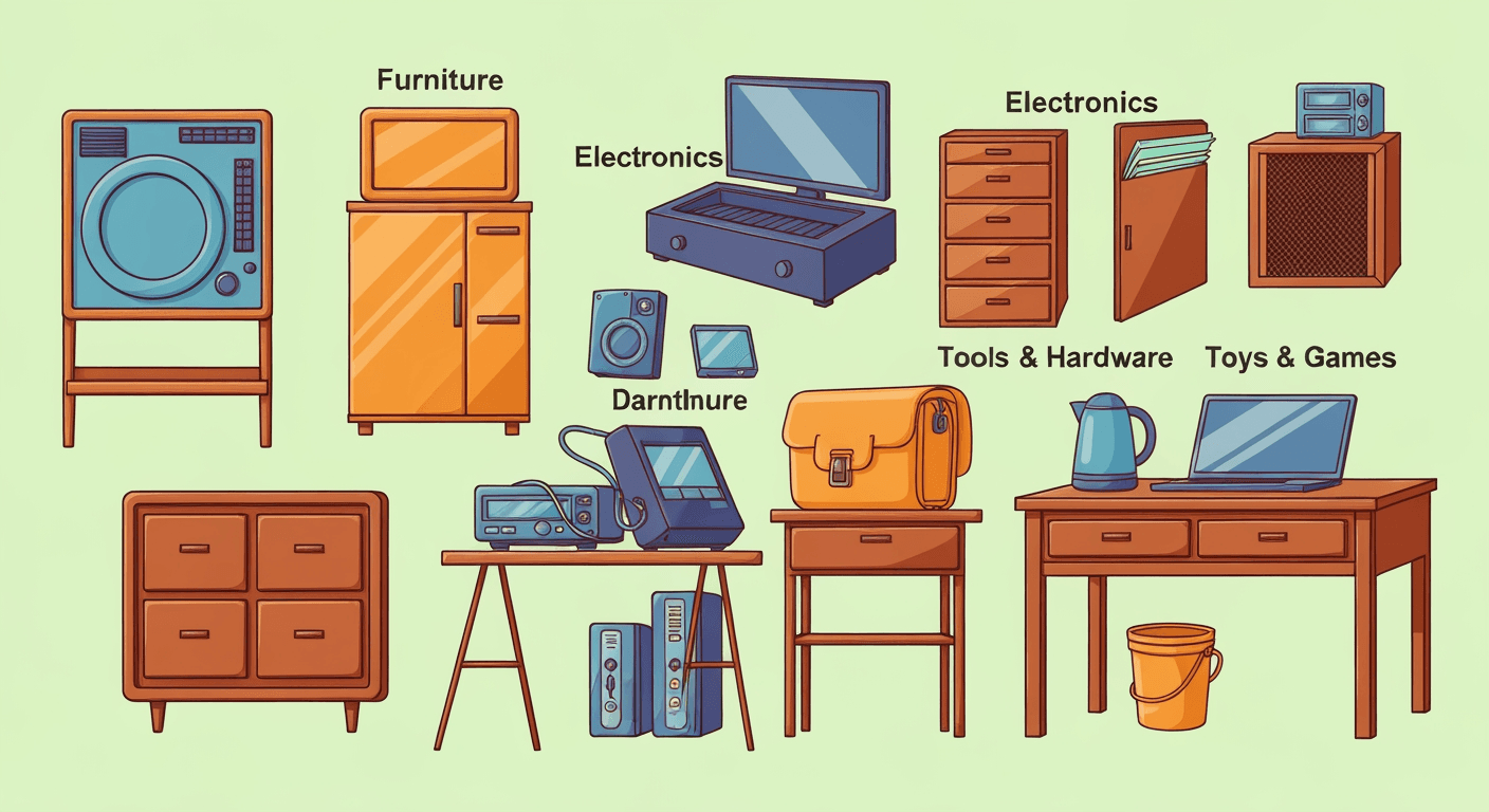 AI-generated yard sale illustration