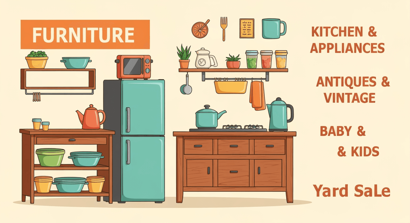 AI-generated yard sale illustration