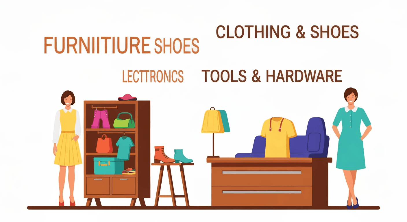 AI-generated yard sale illustration