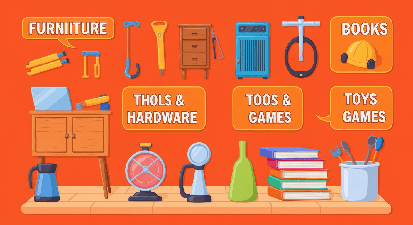 AI-generated yard sale illustration