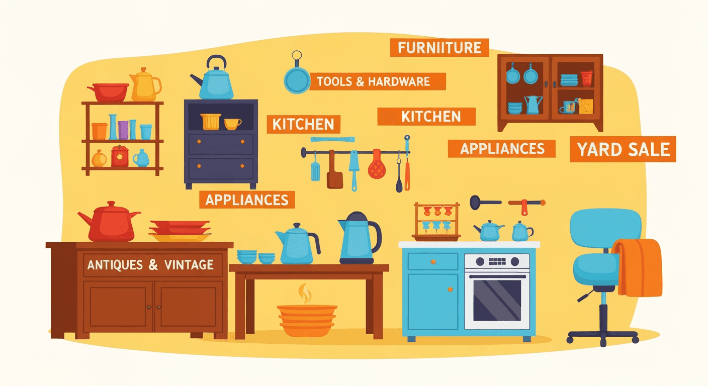 AI-generated yard sale illustration