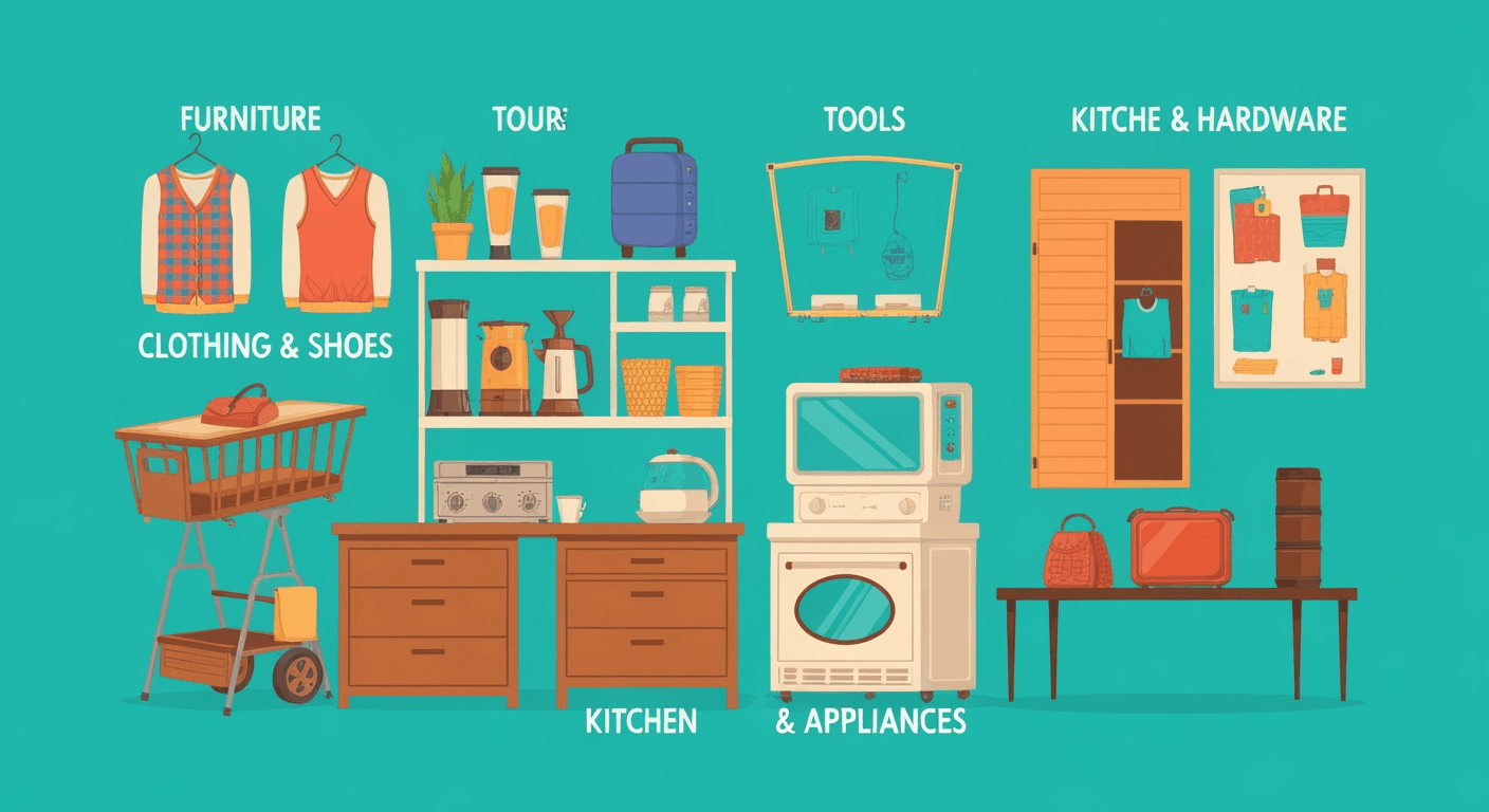 AI-generated yard sale illustration