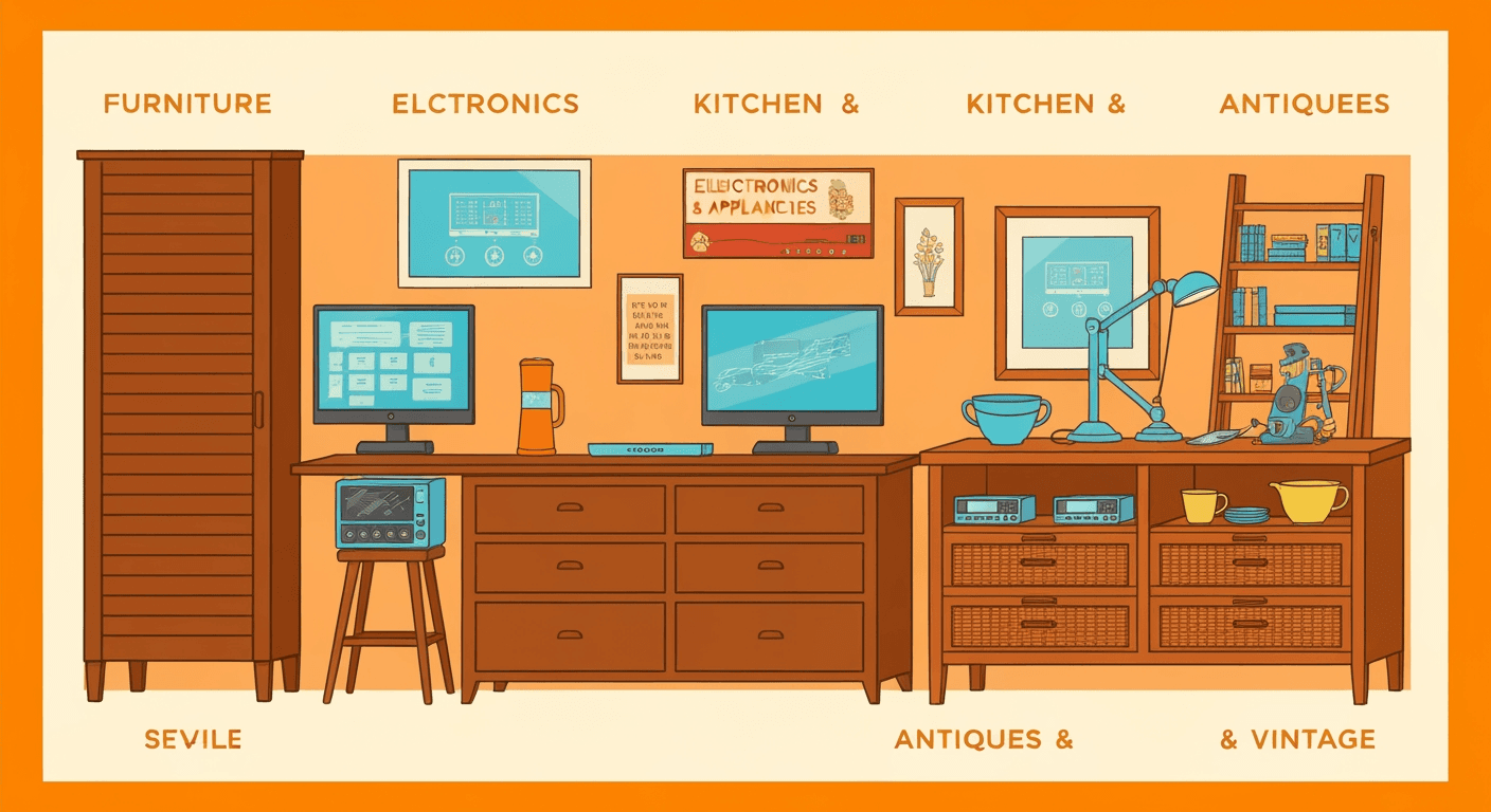 AI-generated illustration of a estate sale