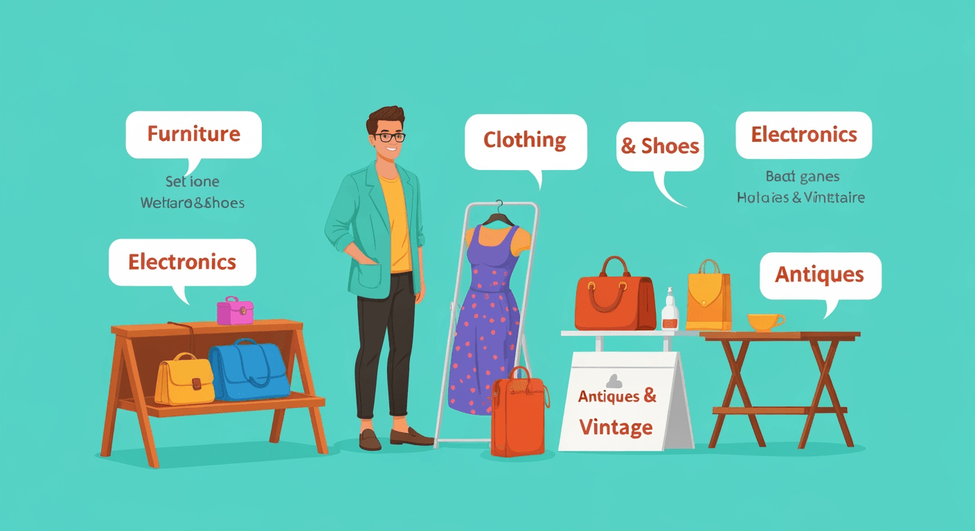 AI-generated yard sale illustration