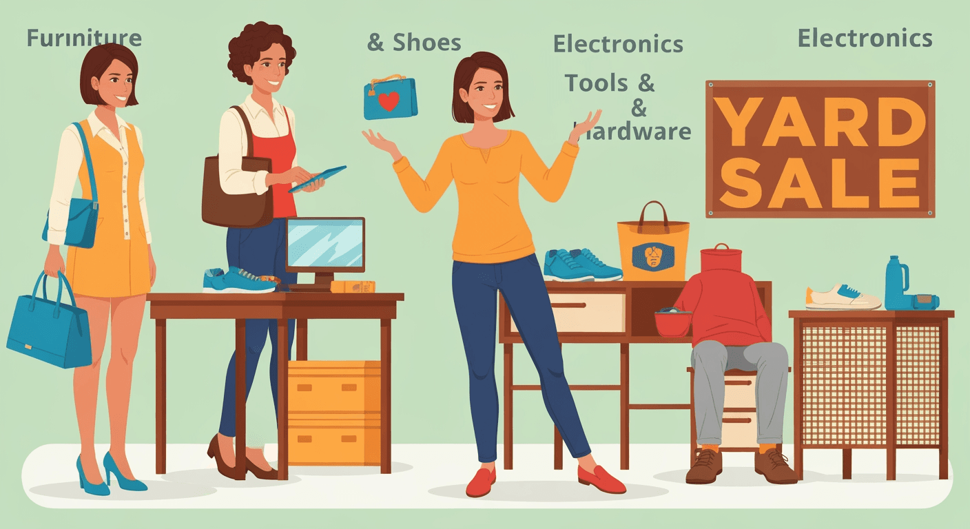 AI-generated yard sale illustration