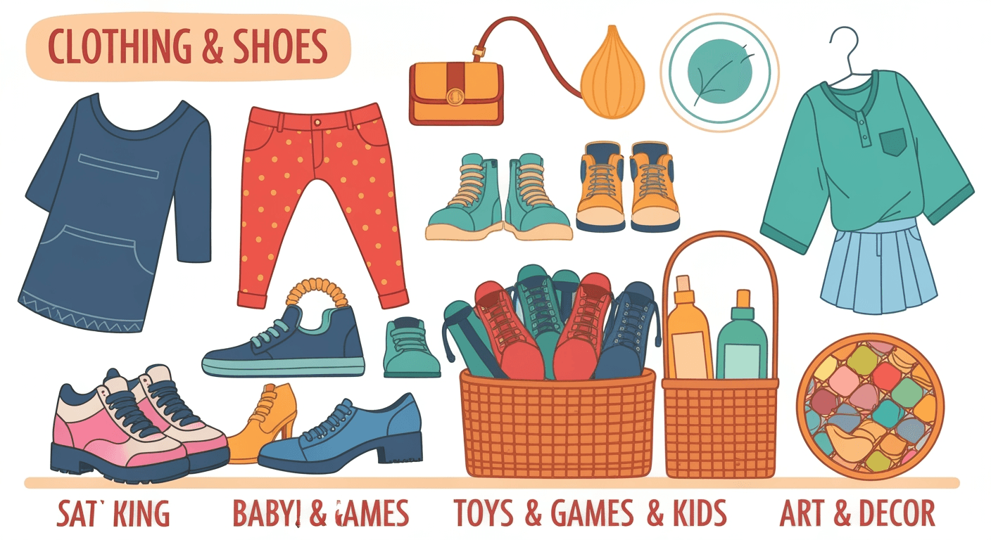 AI-generated yard sale illustration