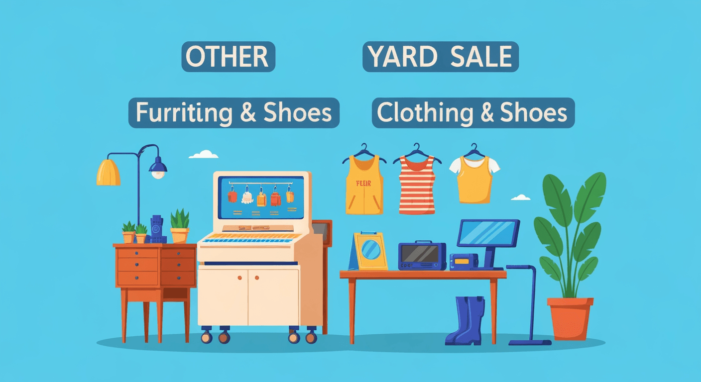 AI-generated illustration of a garage sale